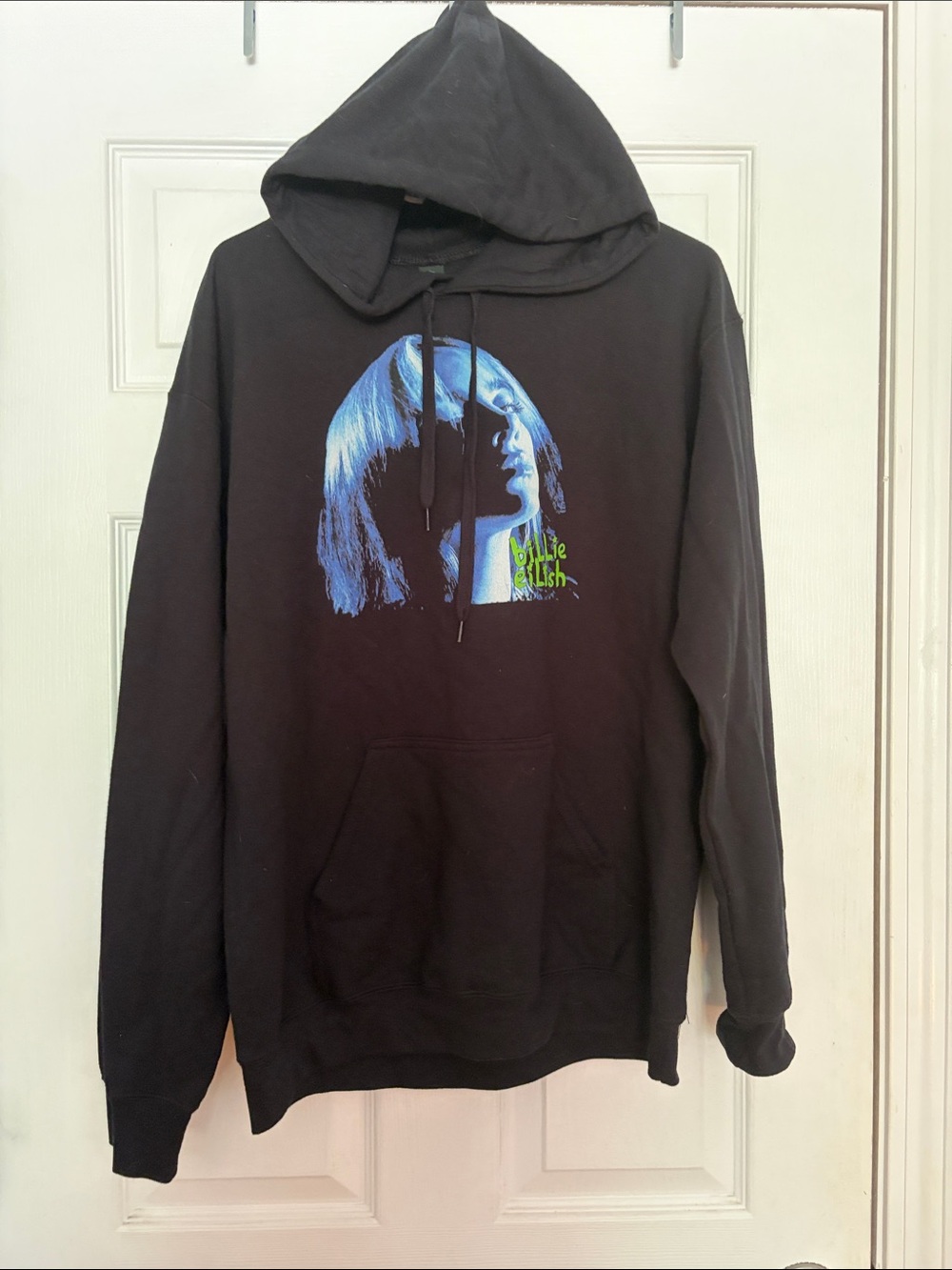 Gildan Black Hoodie with Blue Graphic